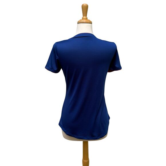 Chicago Cubs Shirt WMN Sm TX3 Cool Blue Red Metallic Snap Collar Short Slv MLB - Picture 4 of 11